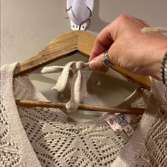 Hippie Rose Cream V-Neck Sweater - Picture 8 of 12